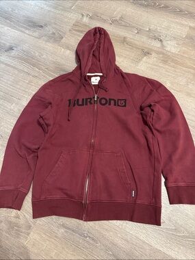 Burton Maroon Zip-Up Hoodie Jacket